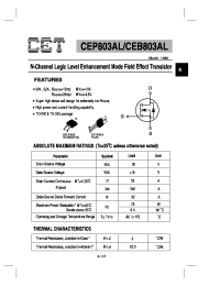 Datasheet CEP803AL manufacturer CET