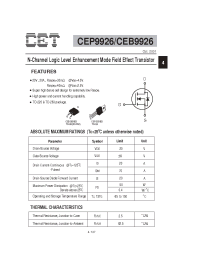 Datasheet CEP9926 manufacturer CET