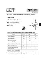 Datasheet CES2302 manufacturer CET