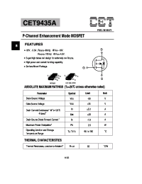 Datasheet CET9435A manufacturer CET