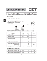 Datasheet CEU72A3 manufacturer CET