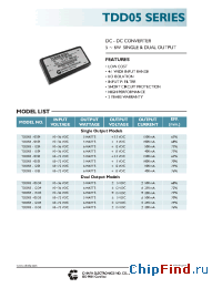 Datasheet TDD05-05D4 manufacturer Chinfa