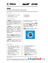 Datasheet CC2400DK manufacturer Chipcon