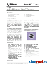 Datasheet CC2420DK manufacturer Chipcon