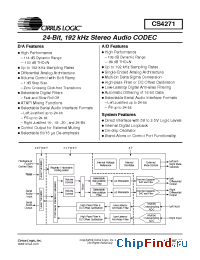 Datasheet CS4271-CZZR manufacturer Cirrus