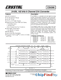 Datasheet CS4360-BZ manufacturer Cirrus