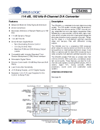 Datasheet CS4365-EQZR manufacturer Cirrus