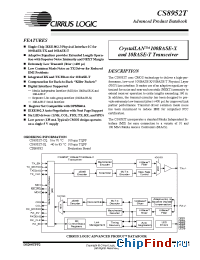 Datasheet CS8952T-IQ manufacturer Cirrus