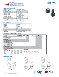 Datasheet LP2203F180NYAC017 manufacturer CIT