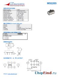 Datasheet MS2205L2 manufacturer CIT