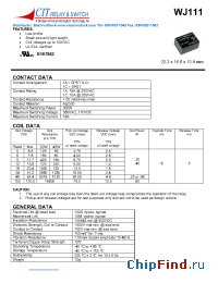 Datasheet WJ1111A18VDC.60Z manufacturer CIT