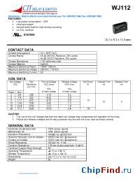 Datasheet WJ112 manufacturer CIT