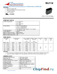 Datasheet WJ1141AS103VDC3.5 manufacturer CIT