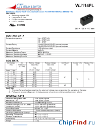 Datasheet WJ114FL1CS16110VDC5.0 manufacturer CIT