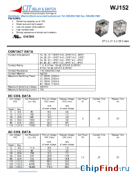 Datasheet WJ1521AT48VDC manufacturer CIT