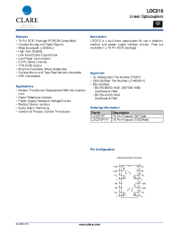 Datasheet LOC210PTR manufacturer Clare