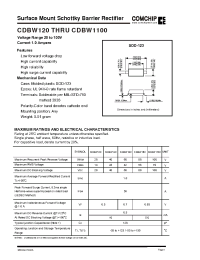 Datasheet CDBW180 manufacturer Comchip