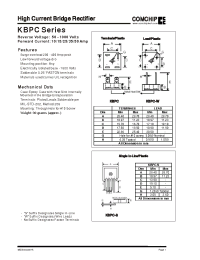 Datasheet KBPC10005-1010 manufacturer Comchip