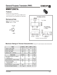 Datasheet MMBT2907A manufacturer Comchip