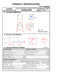 Datasheet KAQV212H manufacturer COSMO