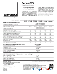 Datasheet 25CPV240 manufacturer Crydom