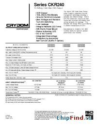 Datasheet CKRA2430 manufacturer Crydom