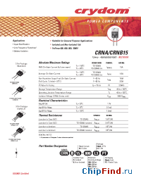 Datasheet CRNB15-800 manufacturer Crydom