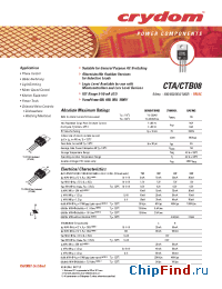 Datasheet CTA08-600BW manufacturer Crydom