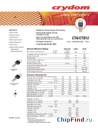 Datasheet CTA12-1000CW manufacturer Crydom
