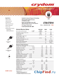 Datasheet CTA16 manufacturer Crydom