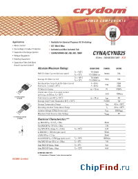 Datasheet CYNA25-1000 manufacturer Crydom
