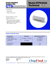 Datasheet KFF6402A manufacturer CTS