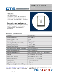 Datasheet VCS1003A manufacturer CTS