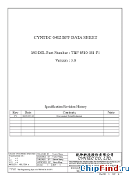 Datasheet TBF-0510-181-F1 manufacturer Cyntec