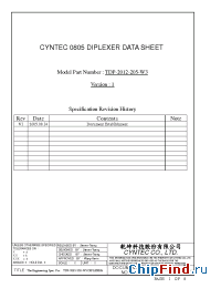 Datasheet TDP2012-205-W3 manufacturer Cyntec