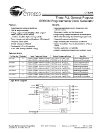Datasheet CY2292SC-XXXT manufacturer Cypress