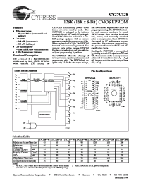 Datasheet CY27C128-90WMB manufacturer Cypress