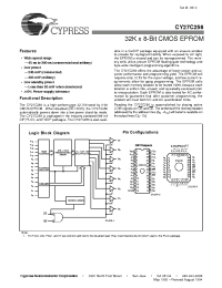 Datasheet CY27C256-45PC manufacturer Cypress