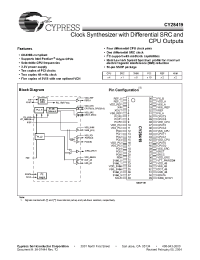 Datasheet CY28419OCT manufacturer Cypress