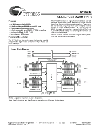 Datasheet CY7C343-30HI manufacturer Cypress
