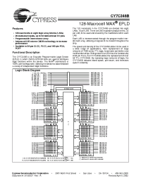 Datasheet CY7C346B-20M manufacturer Cypress
