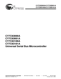 Datasheet CY7C63000A manufacturer Cypress