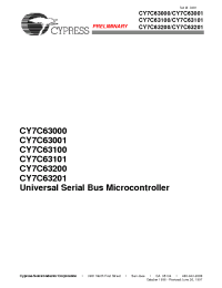 Datasheet CY7C63100 manufacturer Cypress
