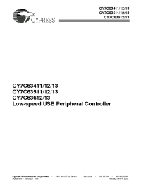 Datasheet CY7C63411-PC manufacturer Cypress