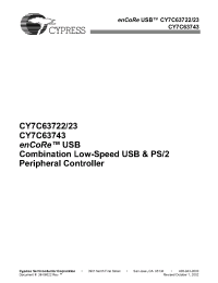 Datasheet CY7C63723-SC manufacturer Cypress