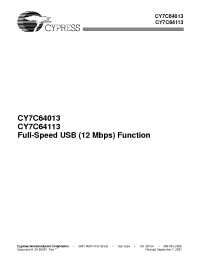 Datasheet CY7C64013 manufacturer Cypress