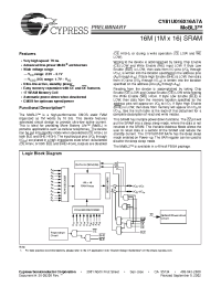 Datasheet CY81U016X16A7A-70BVI manufacturer Cypress