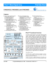 Datasheet CY8C24123 manufacturer Cypress