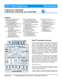 Datasheet CY8C27243-24PI manufacturer Cypress