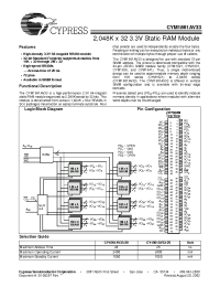 Datasheet CYM1861AV33PM-20C manufacturer Cypress